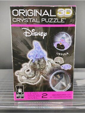 Disney Original 3D Crystal Puzzle Ursula 44-Piece Level 2 Ages 12+ Durable Boxed